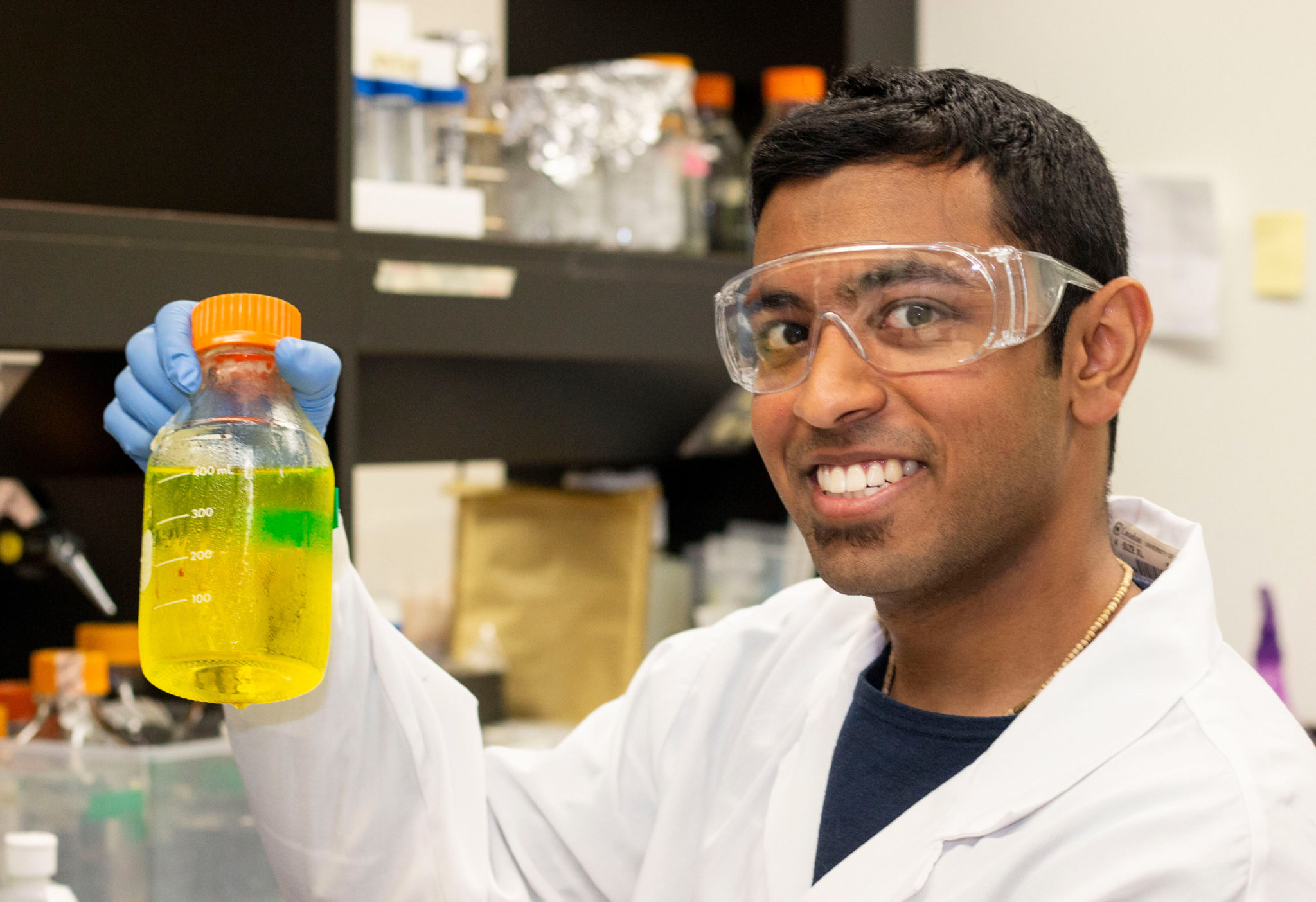 Krishna Gelda in the Canada Research Institute for Food Safety
